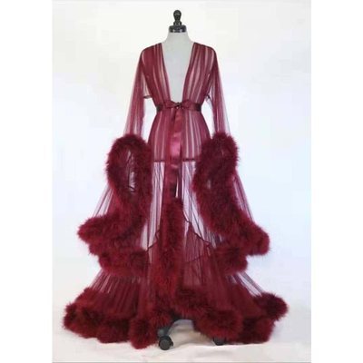 Fur Robe Hot See Through  Sexy Nightgowns